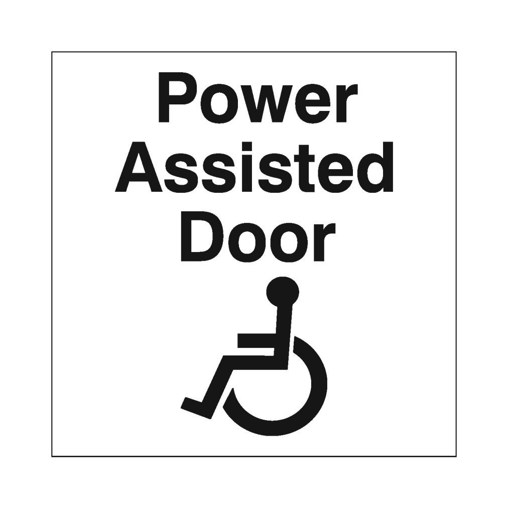 Power Assisted Door & Disabled Safety Sign Pk 10 or 50 Isee Access